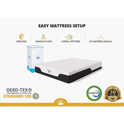 DynastyMattress 10-inch CoolBreeze Gel Memory Foam Mattress-E-King Size