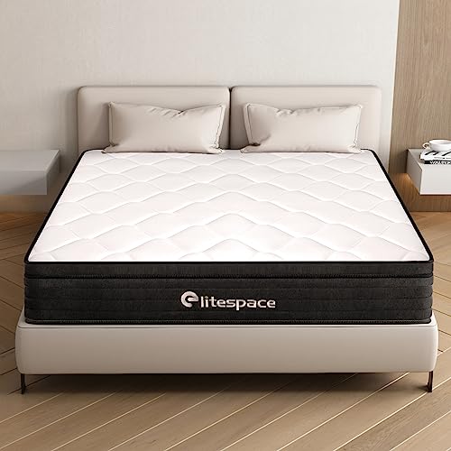 elitespace Queen Size Mattress,10 Inch Grey Memory Foam Hybrid Queen Mattresses in a Box,Individual Pocket Spring Breathable Comfortable for Sleep Supportive and Pressure Relief, CertiPUR-US.