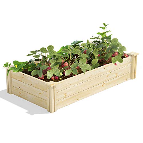 Greenes Fence Original Pine Raised Garden Bed, 2' x 4' x 10.5" - Made in USA with American Pine