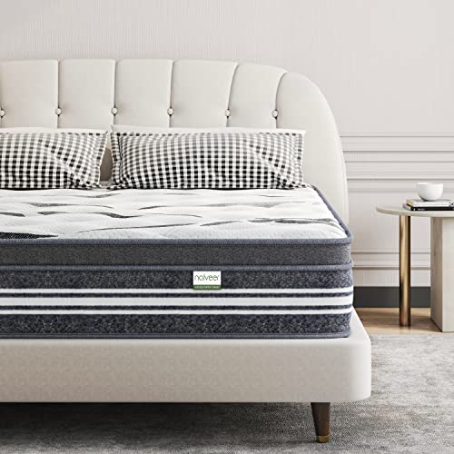 Naiveer King Size Mattress in a Box 14 Inch King Memory Foam Hybrid Mattress with Individually Wrapped Coils CertiPUR-US Certified Foam Medium Firm King Mattress for Back Pain & Overweight