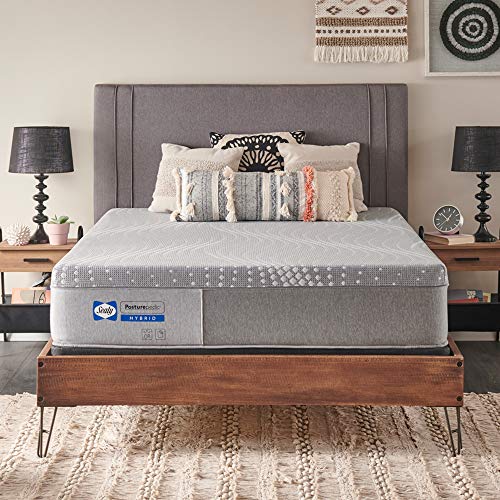 Sealy Posturepedic 12" Spring Tight Top Mattress with Cooling Air Gel Foam, Hybrid Spring Mattress with Targeted Body Support, White, Queen